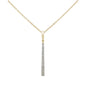 .21ct G SI 14K Yellow Gold Diamond Line Drop Pendant Necklace 18" Long