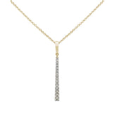 .21ct G SI 14K Yellow Gold Diamond Line Drop Pendant Necklace 18" Long