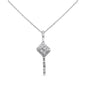 <span style="color:purple">SPECIAL!</span> .40ct G SI 14K White Gold Round & Baguette Diamond Pendant 18"