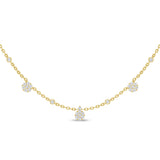 .68ct G SI 14K Yellow Gold Diamond Flower Pendant Necklace 16+2"Ext Long Chain