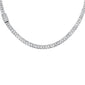 <span style="color:purple">SPECIAL!</span>7mm 8.05ct G SI 14K White Gold Round & Baguette Diamond Cuban Necklace 20" Long