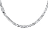 7mm 8.05ct G SI 14K White Gold Round & Baguette Diamond Cuban Necklace 20" Long