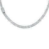 <span style="color:purple">SPECIAL!</span> 7MM 8.81ct G SI 14K White Gold Round & Baguette Diamond Cuban Necklace 21" Long