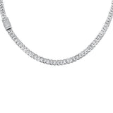 7MM 9.04ct G SI 14K White Gold Round & Baguette Diamond Cuban Necklace 22" Long