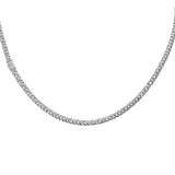 5MM 1.46ct G SI 14K White Round Diamond Cuban Necklace 18" Long