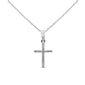 .11ct G SI 14K White Gold Diamond Cross Pendant Necklace 18" Long