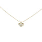 .06ct G SI 14K Yellow Gold Diamond Flower Pendant Necklace 18" Long Chain