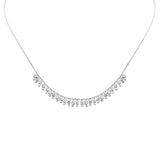 1.88ct G SI 14K White Gold Diamond Dangle Pendant Necklace 16+2" Long Chain