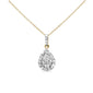 <span style="color:purple">SPECIAL!</span> .35ct G SI 14K Yellow Gold Round & Baguette Diamond Pendant Necklace 18" Long