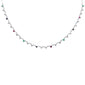 <span>DIAMOND  CLOSEOUT! </span>1.70ct G SI 14K White Gold Diamond & Multi Color Gemstone Pendant Necklace 16+2" EXT Long