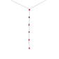 <span>DIAMOND  CLOSEOUT! </span> 1.12ct G SI 14K White Gold Ruby Gemstones Pendant Necklace 16+2" EXT Long