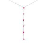 1.12ct G SI 14K White Gold Ruby Gemstones Pendant Necklace 16+2" EXT Long