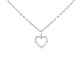 .54ct G SI 14K White Gold Heart Shaped Diamond Pendant Necklace 18" Long