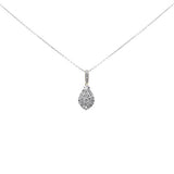 .50ct G SI 14K Yellow Gold Pear Shaped Round & Baguette Diamond Pendant Necklace 18" Long