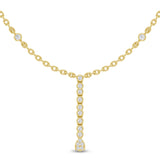 .20ct G SI 14K Yellow Gold Drop Style Diamond Pendant Necklace 16+2" Long