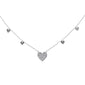 <span style="color:purple">SPECIAL!</span>.44ct G SI 14K White Gold Diamond & Blue Sapphire Gemstone Pendant Necklace 16+2" Long