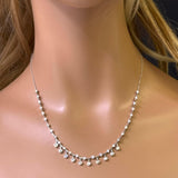 2.22ct G SI 14K White Gold Diamond Dangling Bar Pendant Necklace 16" +2" EXT