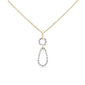 .20ct G SI 14K Yellow Gold Diamond Dangling Pendant Necklace 18" Long