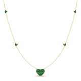 .32ct G SI 14K Yellow Gold Emerald Gemstone Heart Pendant Necklace 18" Long