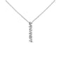 <span style="color:purple">SPECIAL!</span> .17ct G SI 14K White Gold Diamond Round & Baguette Pendant Necklace 18" Long