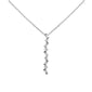 .16ct G SI 14K White Gold Diamond Round & Baguette Pendant Necklace 18" Long