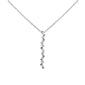 <span style="color:purple">SPECIAL!</span> .16ct G SI 14K White Gold Diamond Round & Baguette Pendant Necklace 18" Long