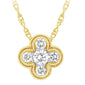 <span style="color:purple">SPECIAL!</span> .20ct G SI 14K Yellow Gold Diamond Flower Pendant Necklace 18" Long Chain