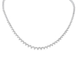 2.96ct G SI 14K White Gold Graduated Diamond Tennis Necklace 16" Long