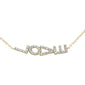 <span style="color:purple">SPECIAL!</span>.20ct G SI 14K Yellow Gold Diamond Heart Sideways LOVE Pendant Necklace 16" + 2" Ext.