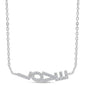 <span style="color:purple">SPECIAL!</span> .20ct G SI 14K White Gold Diamond Sideways LOVE Pendant Necklace 16" + 2" Ext.