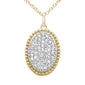 <span style="color:purple">SPECIAL!</span> .25ct G SI 14K Yellow Gold Diamond Oval Shape Pendant Necklace 16" + 2" Ext.