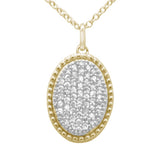 .25ct G SI 14K Yellow Gold Diamond Oval Shape Pendant Necklace 16" + 2" Ext.