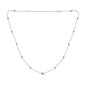 <span style="color:purple">SPECIAL!</span>.52ct G SI 14K White Gold Aquamarine Gemstone Bezel Necklace 16" + 2" EXT