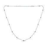 <span style="color:purple">SPECIAL!</span>.52ct G SI 14K White Gold Aquamarine Gemstone Bezel Necklace 16" + 2" EXT