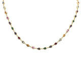 <span>DIAMOND CLOSEOUT! </span> 7.88ct G SI 14K Yellow Gold Pear Shaped Multi Color Gemstone Pendant Necklace 12" + 4" EXT
