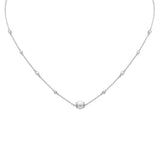 <span style="color:purple">SPECIAL!</span> .16ct G SI 14K White Gold Diamond Pearl Pendant Necklace 16" + 2" EXT