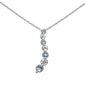 <span>DIAMOND  CLOSEOUT! </span>  .60ct G SI 14K White Gold Diamond & Aquamarine Gemstone Necklace 20"