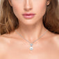.22ct G SI 14K White Gold Diamond Pearl Pendant Necklace 18" Long