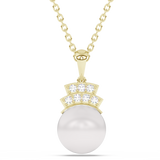5.21ct G SI 14K Yellow Gold Diamond Pearl Pendant Necklace 18" Long