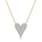 .20ct G SI 14K Yellow Gold Diamond Heart Pendant Necklace 18" Long