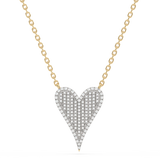 .20ct G SI 14K Yellow Gold Diamond Heart Pendant Necklace 18" Long