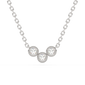 .13ct G SI 14K White Gold Diamond Triple Diamond Pendant Necklace 18"Long