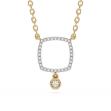 .09ct G SI 14K Yellow Gold Diamond Cushion Shape Pendant Necklace 18" Long