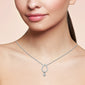 .09ct G SI 14K White Gold Diamond Pear Shape Pendant Necklace 18" Long