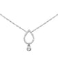 .09ct G SI 14K White Gold Diamond Pear Shape Pendant Necklace 18" Long