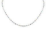 <span>DIAMOND CLOSEOUT! </span> 3.51ct G SI 14K White Gold Multi Color Gemstones Necklace 16" Long