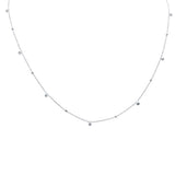 <span>¡LIQUIDACIÓN DE DIAMANTES! </span> Collar con gema de aguamarina de oro blanco de 14K, 0,16ct G SI, 45,72 cm de largo