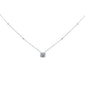<span style="color:purple">SPECIAL!</span> .15ct G SI 14K White Gold Diamond & Aquamarine Pendant Necklace 18"Long