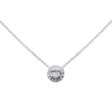 <span style="color:purple">SPECIAL!</span> .11ct G SI 14K White Gold Round Diamond Pendant Necklace 16+2" Ext