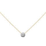 .11ct G SI 14K Yellow Gold Round & Baguette Diamond Pendant 16" + 2" Ext
